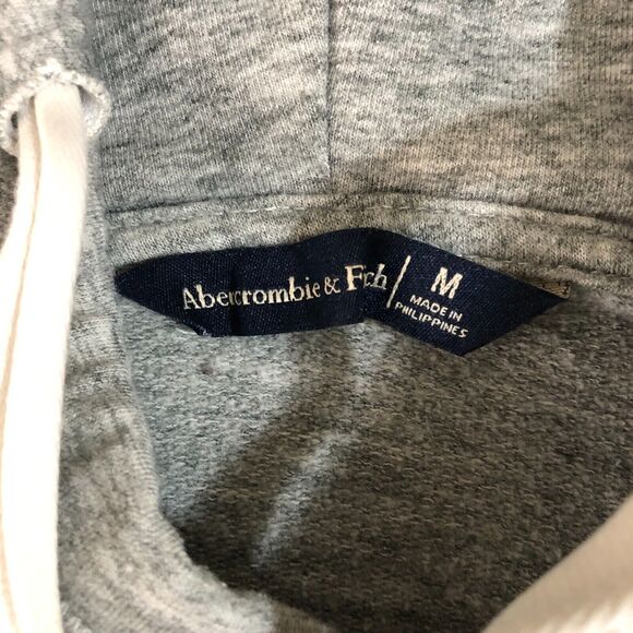 Abercrombie Fitch Hoodie Women Medium Gray Casual Preppy Pullover Solid Logo - Picture 3 of 7